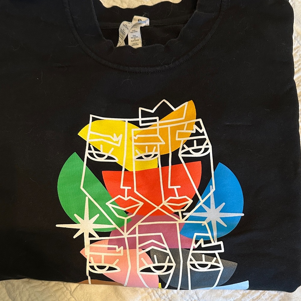 Lululemon Athletica Black T-Shirt with White Star Graphic